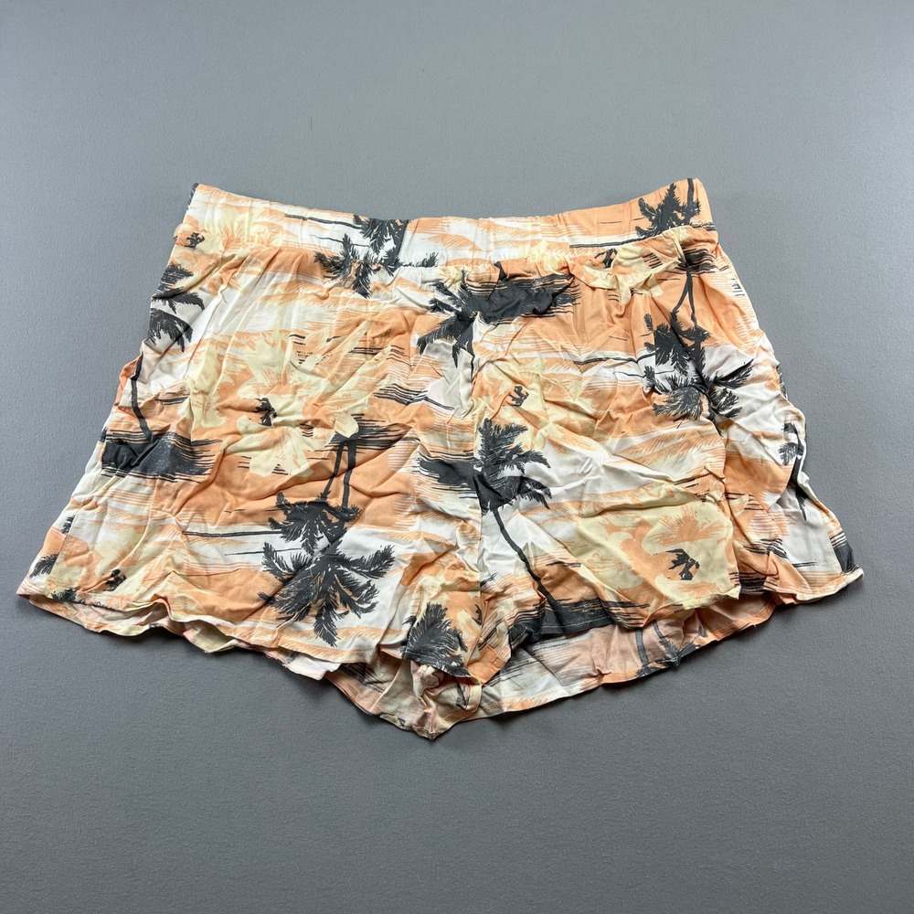 Ascot And Hart Pull On Shorts Womens Large Multicolor Palm Tree Print Summer